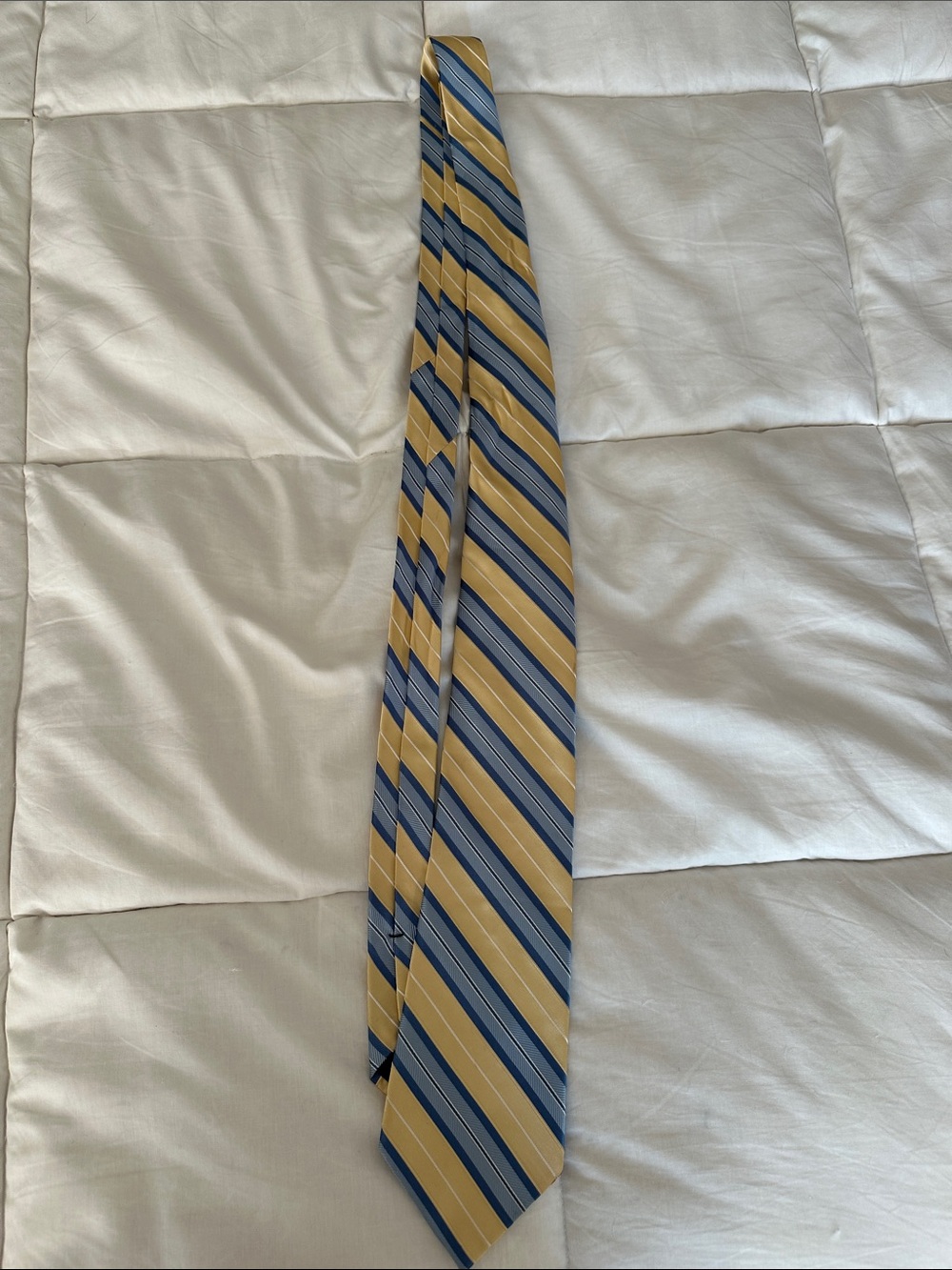 Yellow and Blue Striped Men's Tie - Refined Diagonal Design